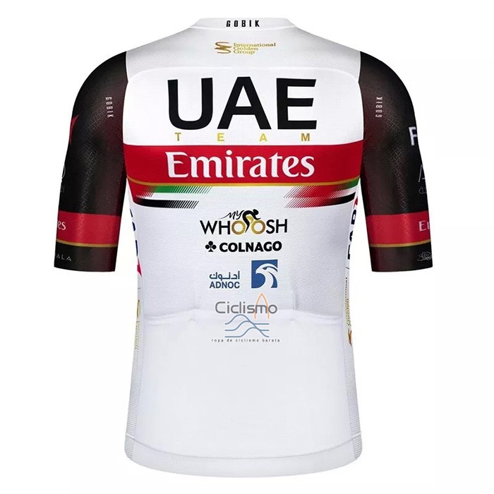 Uae Ropa Ciclismo Culotte Corto 2021 Mangas Cortas Negro Blanco Rojo